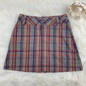 Patagonia Seersucker Plaid Check Netty Skirt SZ 4